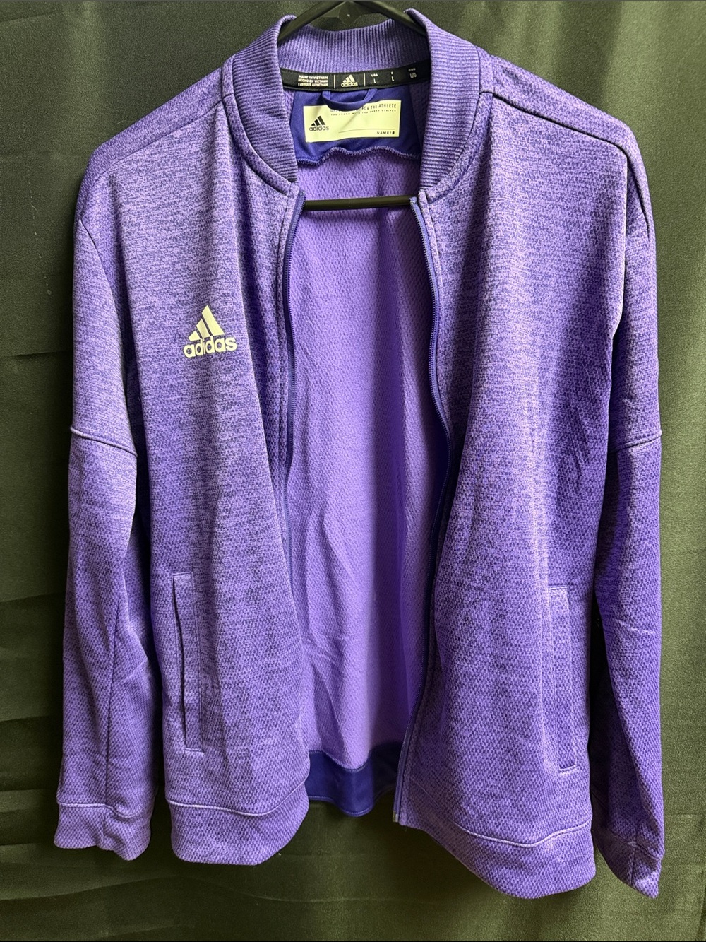 adidas Purple Heather Full-Zip Track Jacket